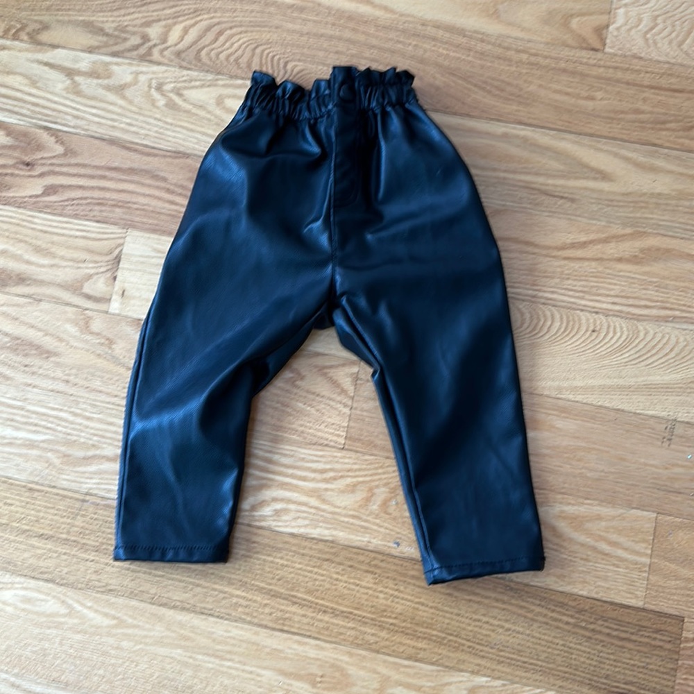 Zara faux leather paper bag pants